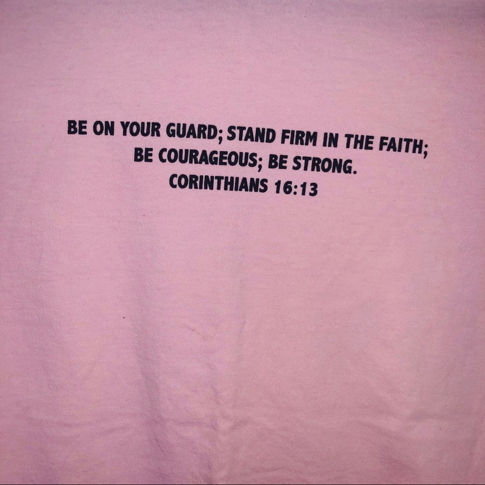 Forever 21 shirt with a phrase from the Bible